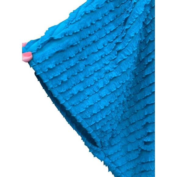 Caroline Rose blue ruffle tunic, one size, artsy, minimalist, travel, statement - Picture 4 of 7